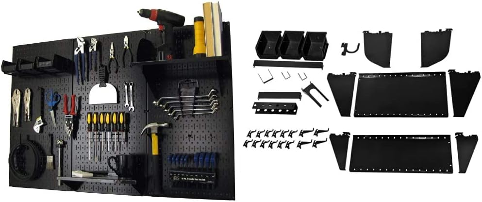 Metal Pegboard Tool Storage Kit with Accessories for Organization