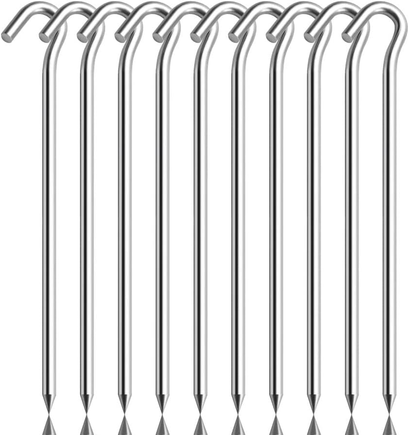 10Pcs Tiomues Aluminum Tent Stakes - Professional & Durable Pegs