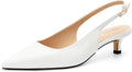 Women's Kitten Heels Slingback Pointed Closed Toe Ankle Strap AprCoco