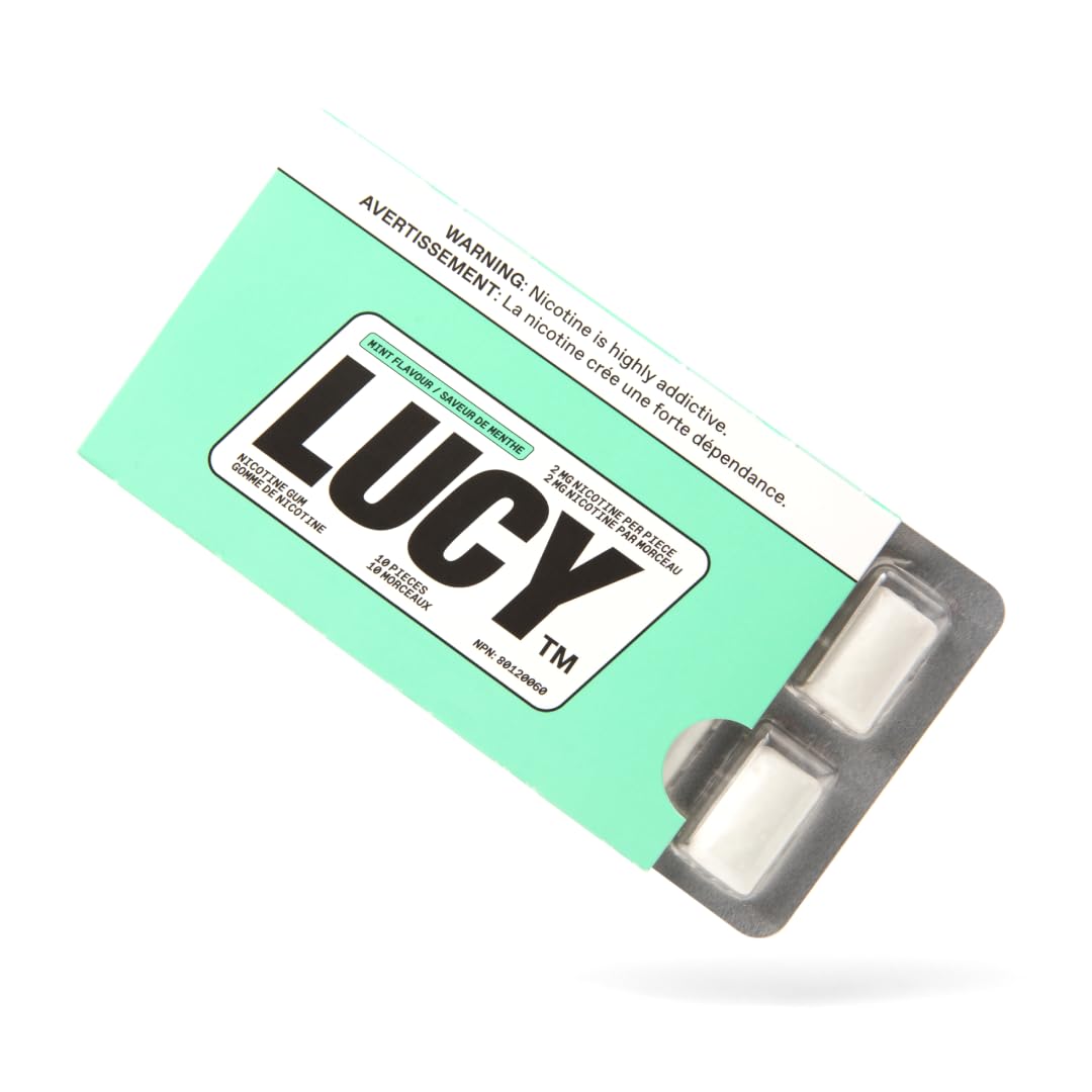 LUCY Nicotine Gum 2mg 100 Count Mint NRT Stop Smoking Aid