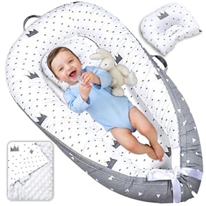 Ultra-Soft Baby Lounger with Pillow and Blanket for Newborns
