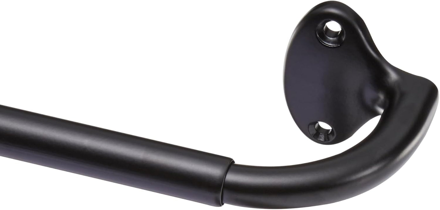 Basics Adjustable Blackout Curtain Rod - Blocks Light, Easy Install, 48-88 Black