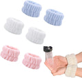 Wrist Washband 3-Pair Set - Soft Absorbent Coral Fleece for Face Wash