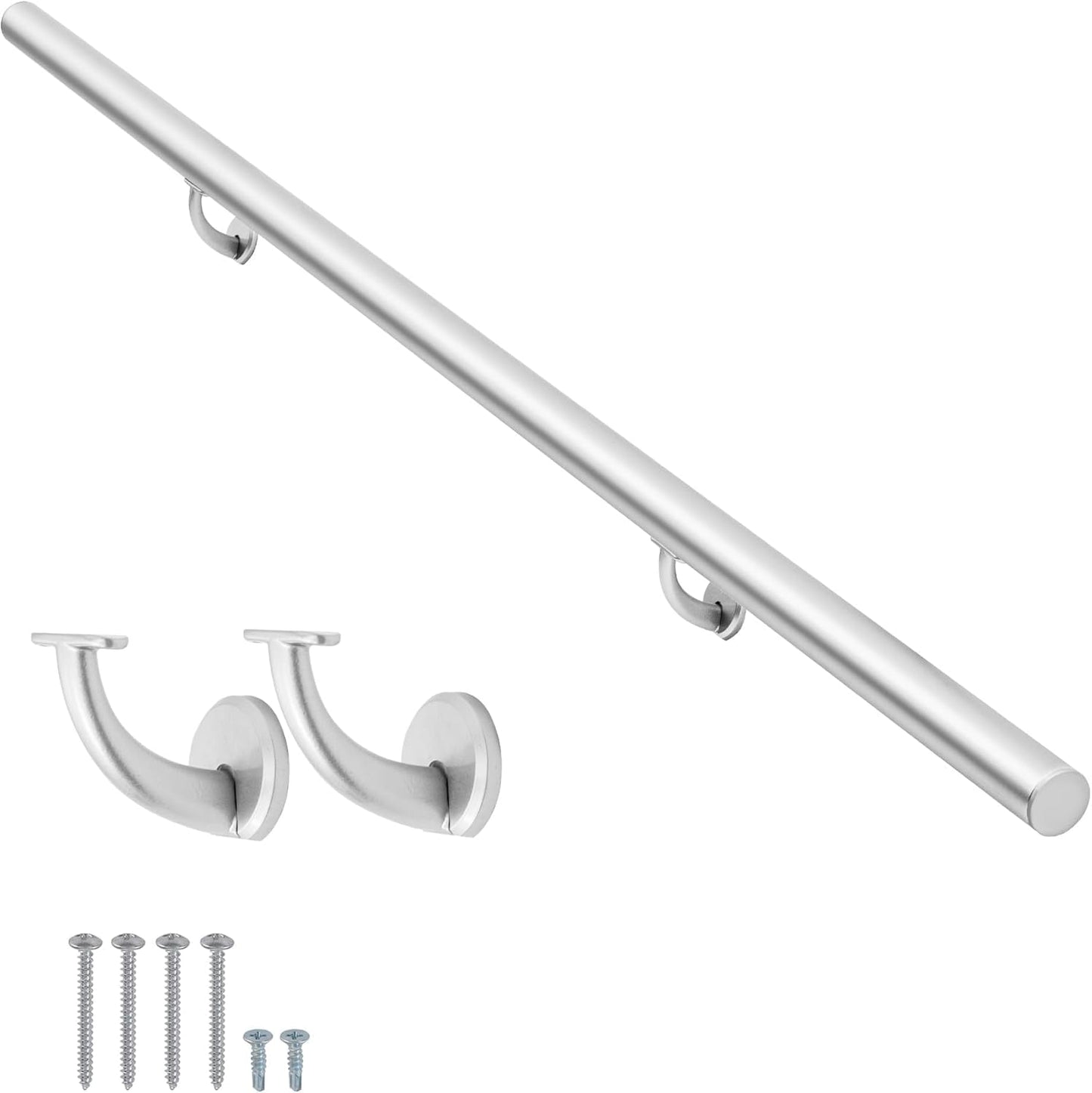 17 FT Modern Aluminum Handrail Set for Indoor and Outdoor Use
