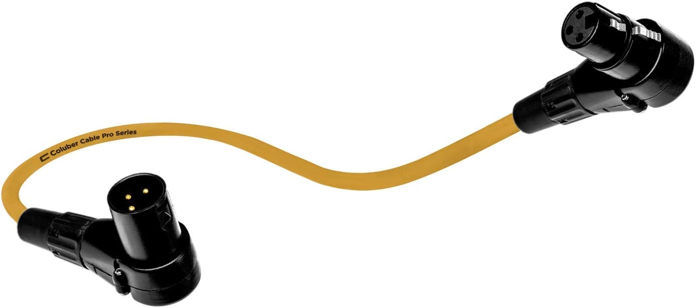 Balanced XLR Cable Right Angle Male to Female - 200 Feet Yellow