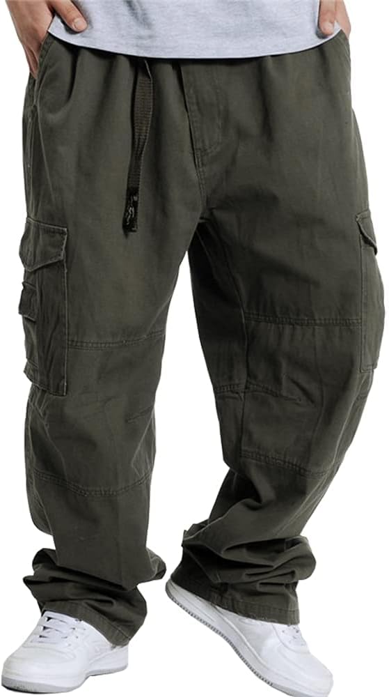 Kinghua Mens Baggy Cargo Pants for Casual and Tactical Wear