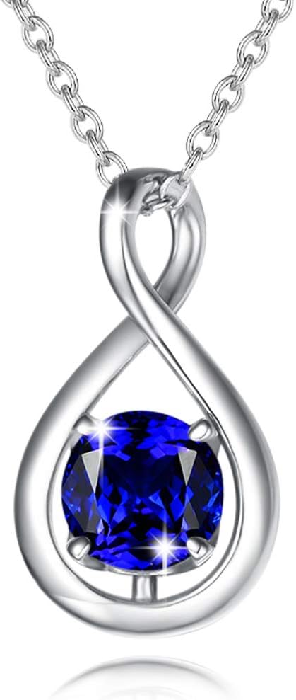 FANCIME Birthstone Necklaces for Women - Dainty Infinity Jewelry