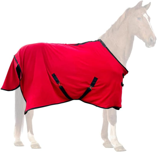 Quick Dry Horse Fleece Cooler Blanket (Red, 78)