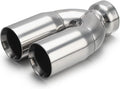 A-KARCK Dual Outlet Exhaust Tip 3in Inlet Polished - Dual Tailpipe