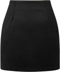 Womens High Waist Plaid Wool Mini Skirt - Bodycon Plaid Style