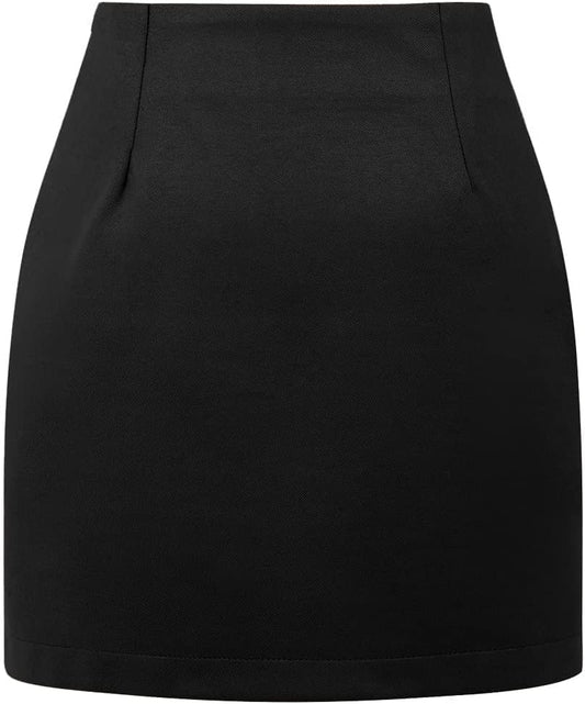 Womens High Waist Plaid Skirt Bodycon Pencil Wool Mini Skirts