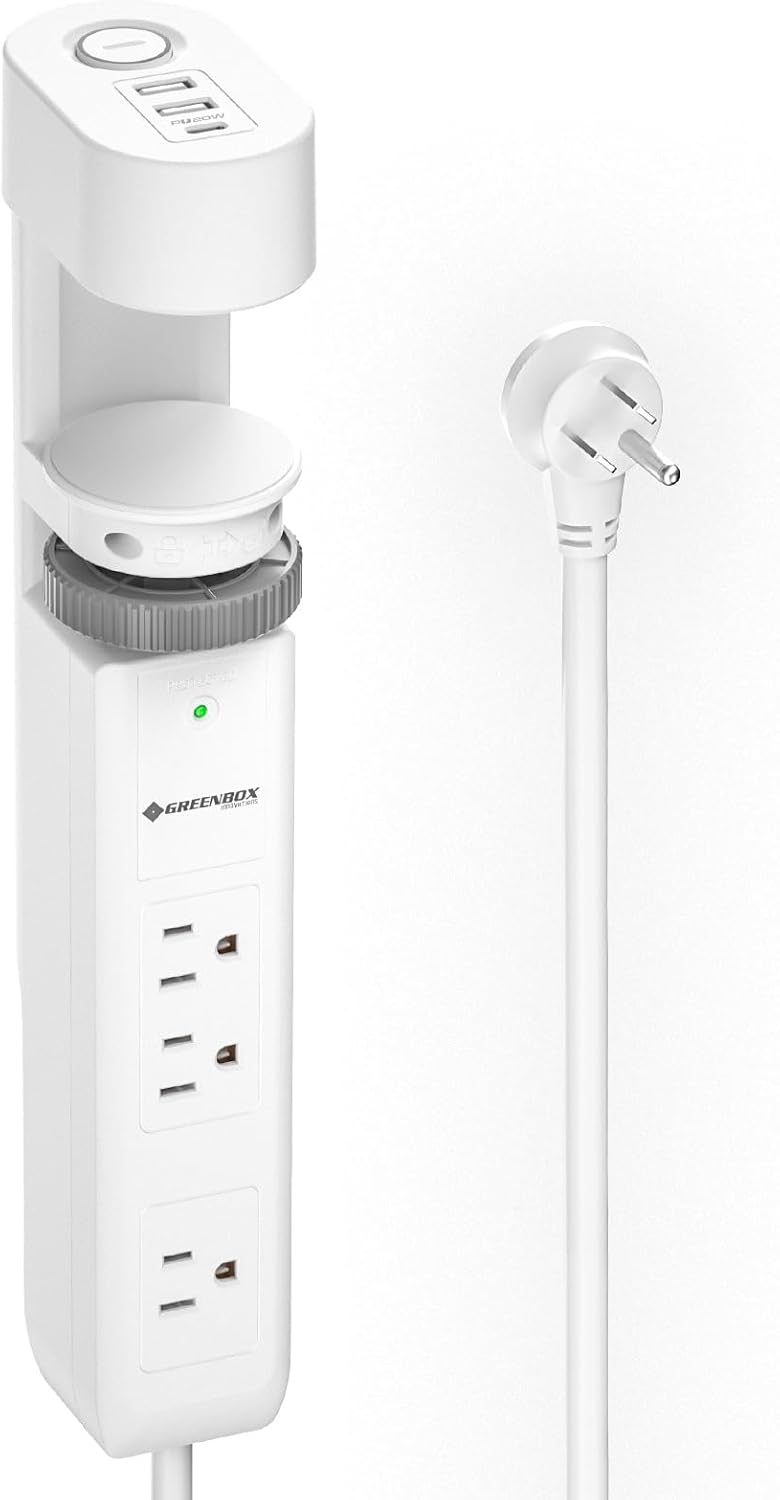 Desk Clamp Power Strip with USB-C and 20W Fast Charging