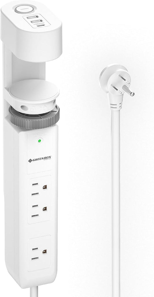 Desk Clamp Power Strip with USB-C and 20W Fast Charging