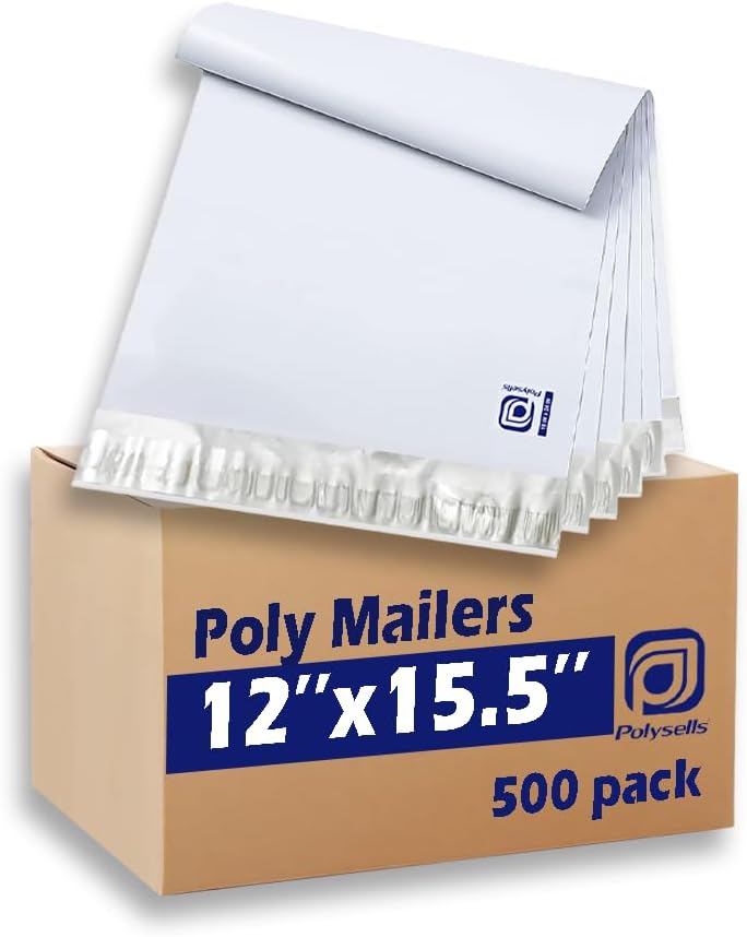 Durable Poly Mailers 12x15.5 Inches for Shipping and Mailing