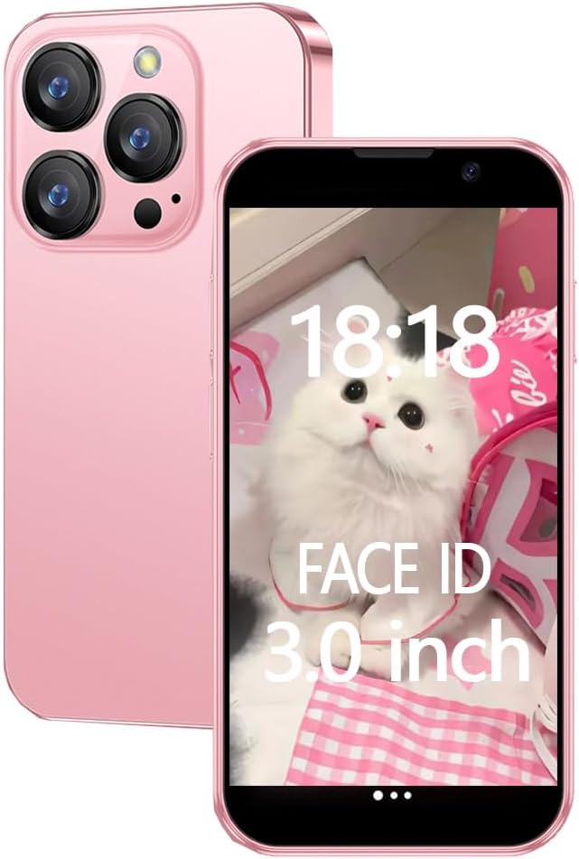 Small 3G Unlocked Kid Smartphone, Face ID, Dual Sim, 2+16GB, Pink