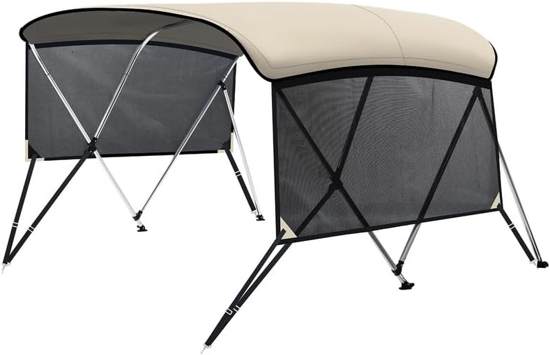 KAKIT 3 4 Bow Bimini Tops with Mesh Sidewalls for Boats