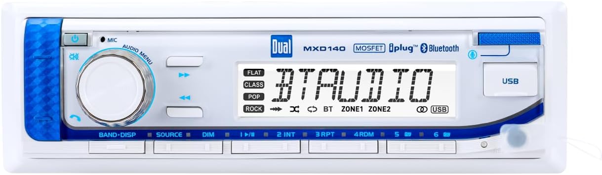 Dual MXD140 Marine Radio with Bluetooth and USB Charging Port