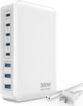 USB C Charger Block Charging Station - 300W Fast GaN 8-Port Hub