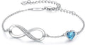 CDE Infinity Birthstone Charm Bracelet for Women with Heart Design
