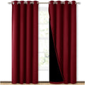 Blackout Thermal Curtains 52in x 84in Set of 2 - Deep Burgundy