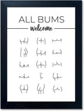 Funny Bathroom Wall Decor Black and White Framed Canvas - Modern