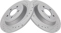 TRQ Rear Performance Brake Rotors Set for 2015-2023 Ford Mustang