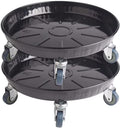 Round Metal Plant Stand with Lockable Wheels - Black Heavy Duty