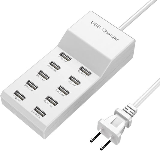 10-Port Smart USB Charging Station - Fast Charging Power Hub