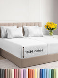 Extra Deep Split King Sheet Set White - 7 Piece Deep Pocket Fit