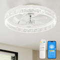Ceiling Fans with Lights and Remote - 20 in Crystal Flush Mount