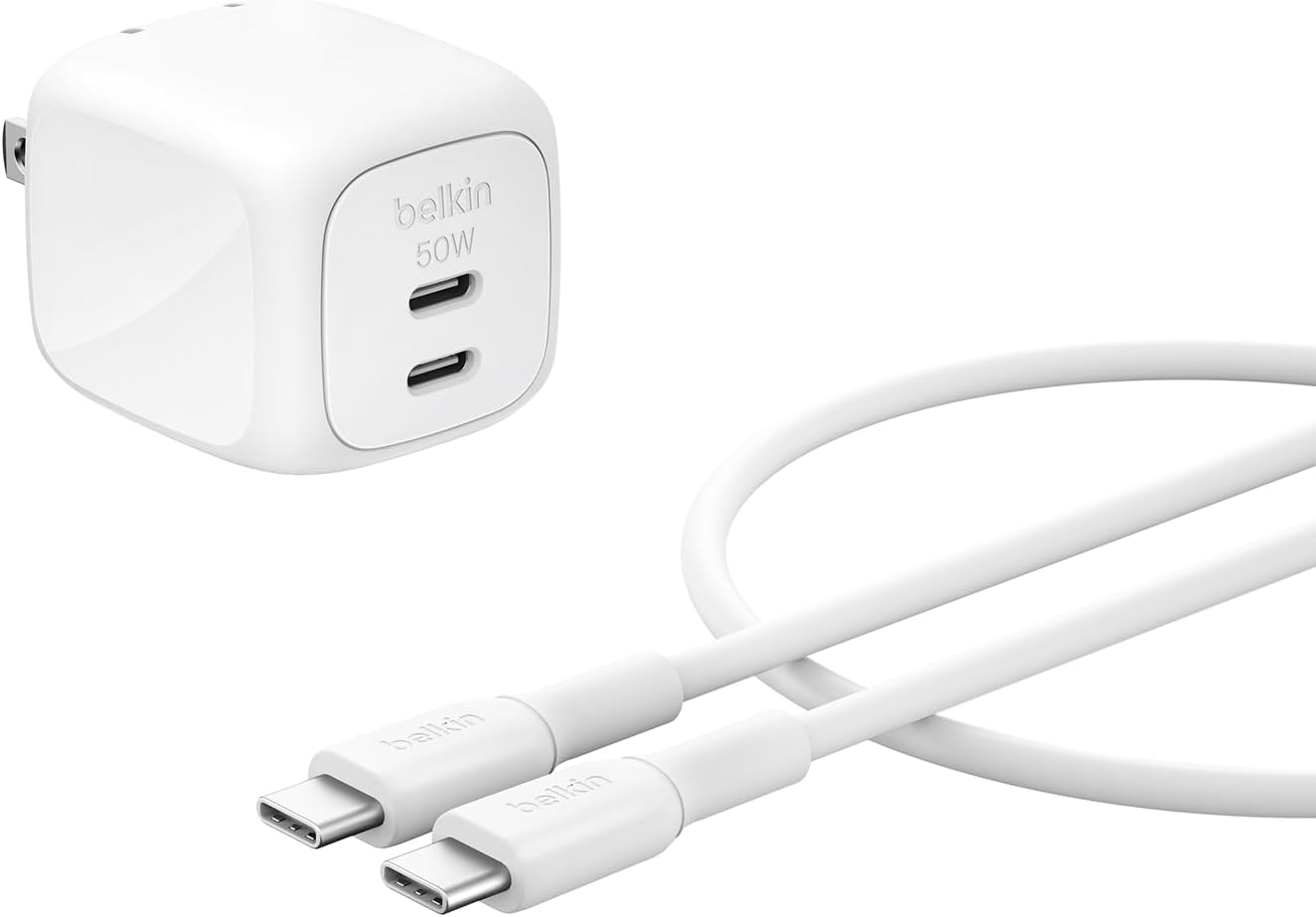 Belkin 50W Dual-Port GaN Charger for Fast Charging Devices