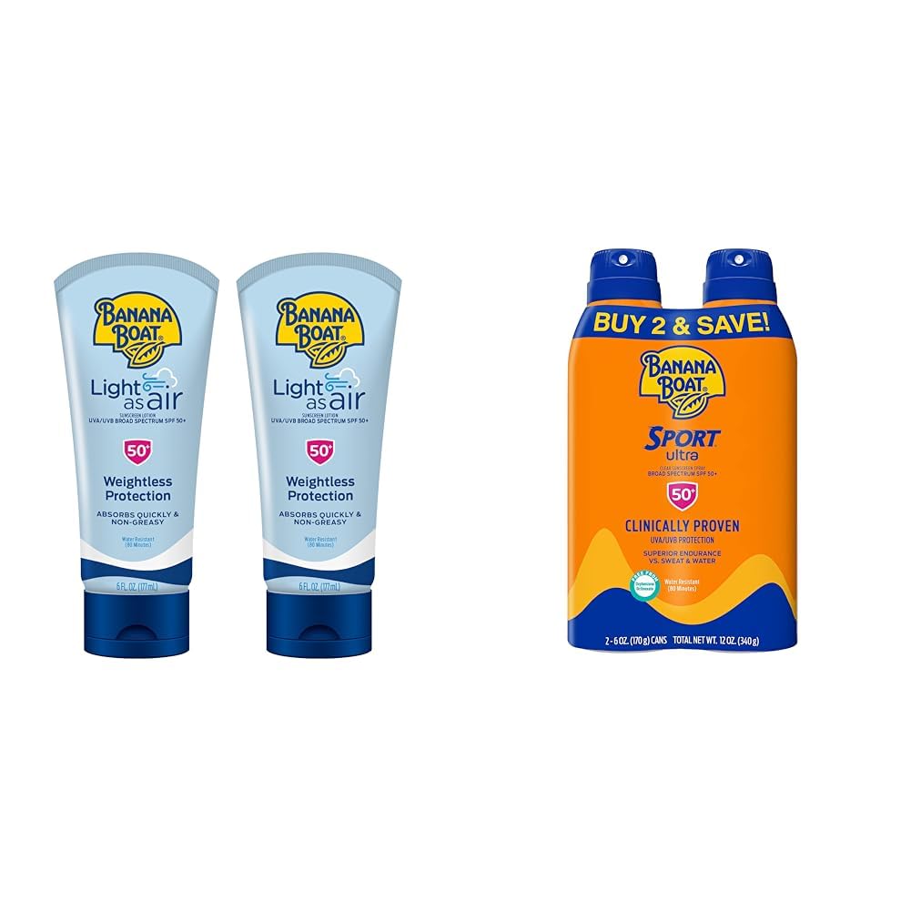 Light As Air Sunscreen Lotion and Sport Ultra Spray Twin Pack
