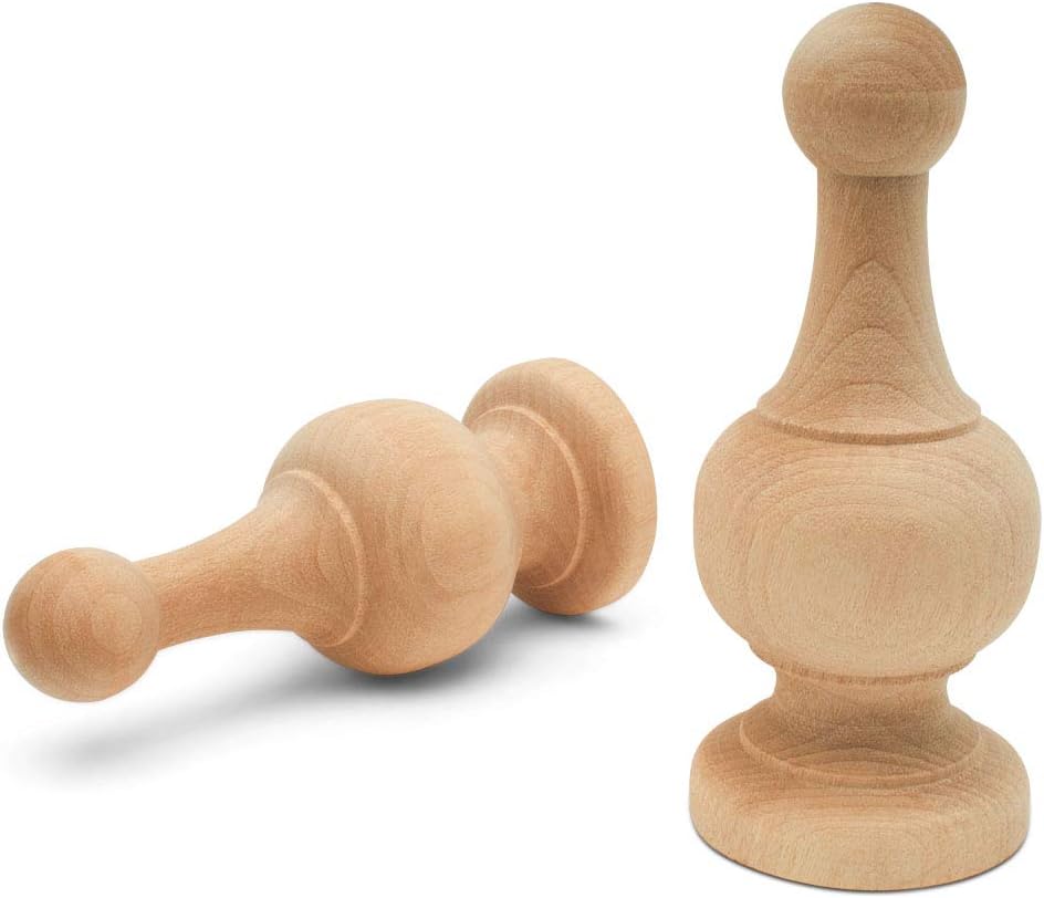 Unfinished Wood Finials Decorative for Bed Post and Crafts