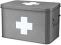 Flexzion Vintage First Aid Kit Metal Box - Organized, Durable Storage