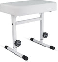 Keyboard Bench Piano Stool T Style White Thick Padded Cushion Seat