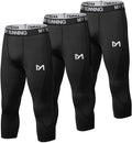 Men's 3/4 Compression Pants Leggings Tights - Cool Dry Workout Capri