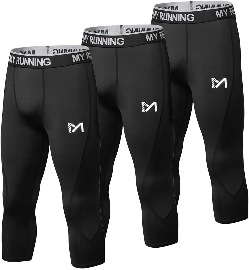 MEETYOO Men's Compression Capri: Cool Dry Workout Gear