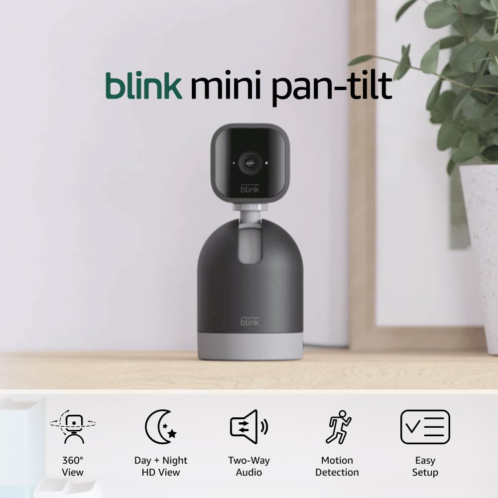 Blink Mini Pan-Tilt Camera: HD Video, Alexa Compatible