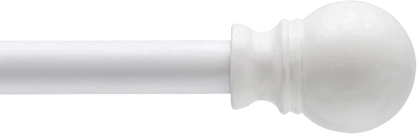 Kenney Petite Cafe Curtain Rod, Adjustable 48-86, White Finish