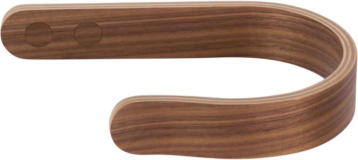 Walnut Waveply Holdbacks - Stylish U-Shaped Hooks