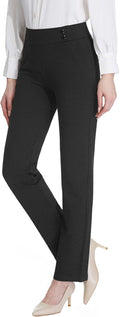 Tapata Women's Straight Leg Dress Pants Stretchy High Waist for Work