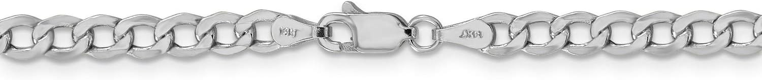 14k White Gold Lightweight Curb Chain Necklace Bracelet Anklet