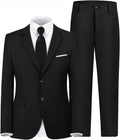 Boys Black Slim Fit Suit Set for Boys - Formal Wedding Outfit