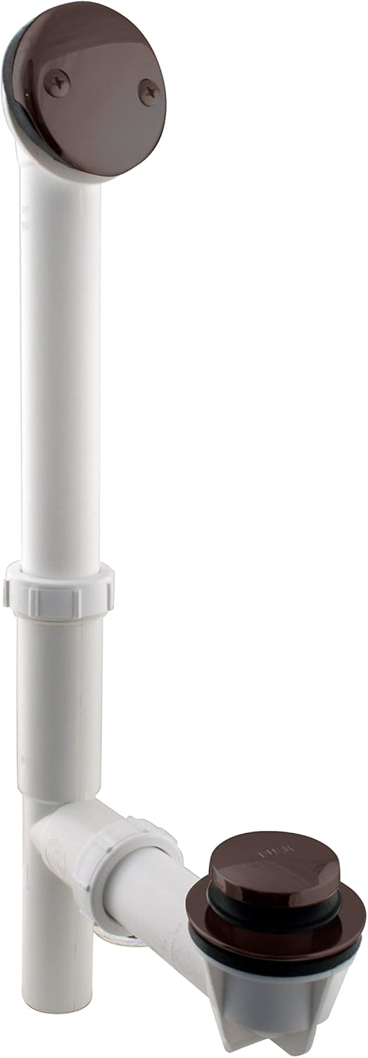 Westbrass 593244-4-12 Tubular Bathtub Waste & Overflow Assembly