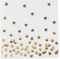 Gold Foil Polka Dot Cocktail Napkins, 80-pack (5x5 in) - Elegant Party Supplies