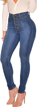KDF High Waisted Ripped Skinny Jeans for Women - Butt Lifting Fit