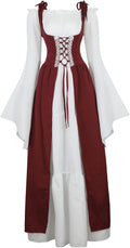 Lehauya Womens Renaissance Costume Medieval Irish Over Dress