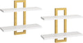 HOOBRO Floating Shelves 15 in Set of 2 - 2-Tier Wall Storage for Home