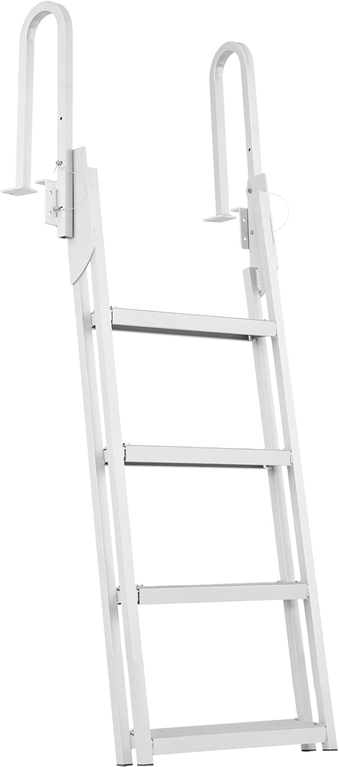 VEVOR Dock Ladder Flip Up 4 Steps for Easy Boarding