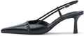 Slingback Kitten Heels for Women with Bow Pointed Toe - Comfortable
